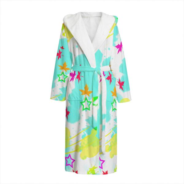 Bunter Bademantel Krümel aus Flanell – flauschig & farbenfroh, Größen S–2XL